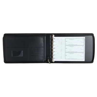 Juvale Rose Gold 7 Ring Business Checkbook Binder With Zipper For Checks, PU Leather, 15 X 11 X 2 In 7 Juvale Rose Gold 7 Ring Business Checkbook Binder With Zipper For Checks, PU Leather, 15 X 11 X 2 In - Image 5