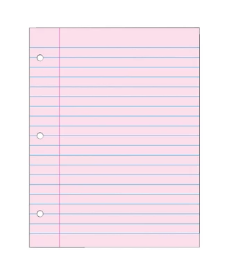 School Smart Filler Paper, 3-Hole Punched, 8-1/2 X 11 Inches, Pink, 100 Sheets 3 School Smart Filler Paper, 3-Hole Punched, 8-1/2 X 11 Inches, Pink, 100 Sheets