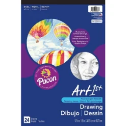 Pacon Art1st 18" X 12" Drawing Sketch Pad 24 Sheets/Pad 3/Bundle (PAC4737) PAC4737-3