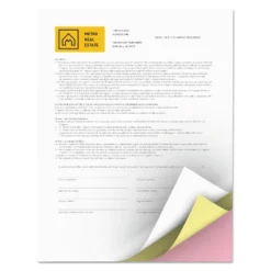 Xerox™ Xerox Vitality Multipurpose Carbonless Paper Three-Part Letter Pink/Canary/White 3R12854