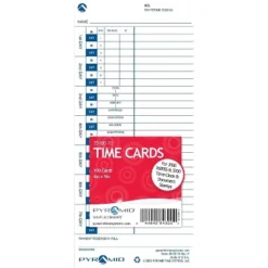 Pyramid Time Systems Pyramid Time Cards For 3000HD 3500 3550SS 3600SS 3700 Time Clocks 100/Pack -Paper Supplies Store GUEST 13003f36 7801 4e34 9c7c b69b3e7b1b72