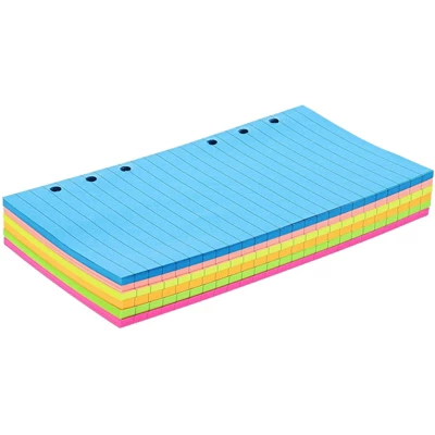 6 Pack 40 Sheets Each 6 Hole Ring Punch College Ruled Lined Filler Paper Notebook Writing Paper, 6.8 X 3.75 In, Neon Colors 5 6 Pack 40 Sheets Each 6 Hole Ring Punch College Ruled Lined Filler Paper Notebook Writing Paper, 6.8 X 3.75 In, Neon Colors - Image 3
