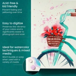 Arteza Hot-Pressed Watercolor Paper Pad, 100% Cotton, 9”x12”, 14 Sheets, For Detailed Work And Line Work, Dries Fast With Vivid Colors 8 Arteza Hot-Pressed Watercolor Paper Pad, 100% Cotton, 9”x12”, 14 Sheets, For Detailed Work And Line Work, Dries Fast With Vivid Colors -Paper Supplies Store GUEST 1dbbdbea ac70 4aeb 8d57 1c2f1d5c61ca