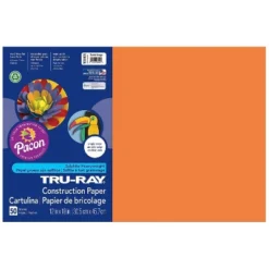Pacon Tru-Ray 12" X 18" Construction Paper Electric Orange 50 Sheets/Pack 3 Packs/Bundle