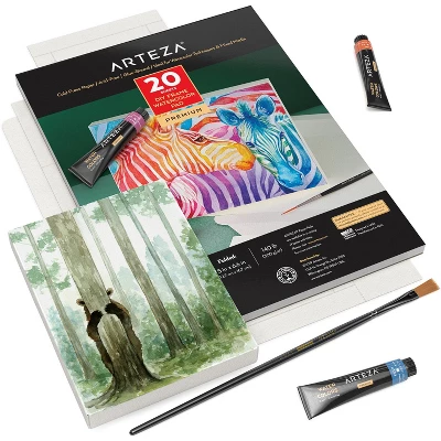 Arteza DIY Foldable 5x6.6" Canvas Frame, Watercolor - 20 Sheets 4 Arteza DIY Foldable 5x6.6" Canvas Frame, Watercolor - 20 Sheets - Image 2