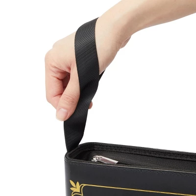 Bright Creations 9 Pocket Trading Card Binder With Removable Sleeves, Holds Up To 900 Cards, 14 X 11 In, Black & Gold Faux Leather 5 Bright Creations 9 Pocket Trading Card Binder With Removable Sleeves, Holds Up To 900 Cards, 14 X 11 In, Black & Gold Faux Leather - Image 3