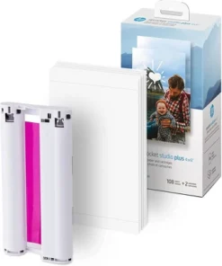 HP Sprocket Studio Plus 4 X 6" Photo Paper And Cartridges (Includes 108 Sheets And 2 Cartridges) Compatible Only With HP Sprocket Studio+ Printer