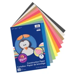 Prang Lightweight Construction Paper, 10 Assorted Colors, 12" X 18", 100 Sheets Per Pack, 3 Packs