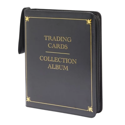 Bright Creations 9 Pocket Trading Card Binder With Removable Sleeves, Holds Up To 900 Cards, 14 X 11 In, Black & Gold Faux Leather 8 Bright Creations 9 Pocket Trading Card Binder With Removable Sleeves, Holds Up To 900 Cards, 14 X 11 In, Black & Gold Faux Leather - Image 6