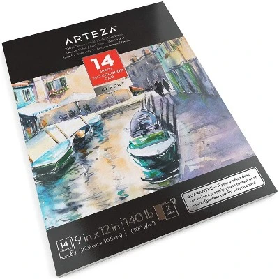 Arteza Watercolor Paper Pad, Cold-Pressed, 100% Cotton, 9"x12" - 14 Sheets 3 Arteza Watercolor Paper Pad, Cold-Pressed, 100% Cotton, 9"x12" - 14 Sheets
