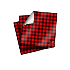 Craftopia Buffalo Plaid Vinyl Sheets For Cricut, 3 Packs, Red & Black