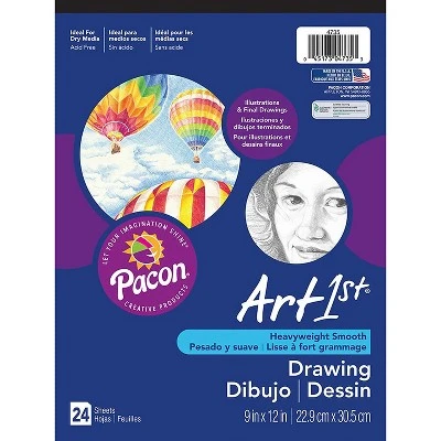 Pacon Art1st White Drawing Paper Pad 12" X 9" White 6 Pads/Pack 24 Sheets/Pad (PAC4735) PAC4735-6 3 Pacon Art1st White Drawing Paper Pad 12" X 9" White 6 Pads/Pack 24 Sheets/Pad (PAC4735) PAC4735-6