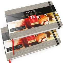 Arteza Hardcover Watercolor Paper Pad, Heavyweight Cold-Pressed Paper, 5.1"x8.3", 76 Pages - 2 Pack -Paper Supplies Store GUEST 44a596b3 a0dc 4a50 bb64 d2e991c8ed2c