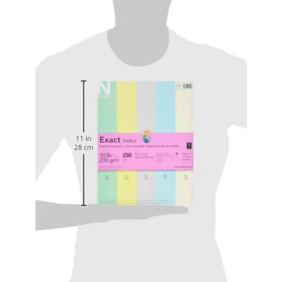 Exact Index Cardstock, 8-1/2 X 11 Inches, 110 Lb, Assorted Colors, 250 Sheets 4 Exact Index Cardstock, 8-1/2 X 11 Inches, 110 Lb, Assorted Colors, 250 Sheets - Image 2