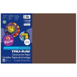 Pacon Tru-Ray Construction Paper Dark Brown 12" X 18" 50 Sheets Per Pack 5 Packs (PAC103056-5)