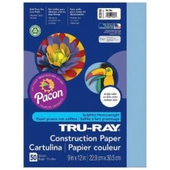 Pacon Tru-Ray 9" X 12" Construction Paper Sky Blue 50 Sheets/Pack 10 Packs (PAC103016-10)