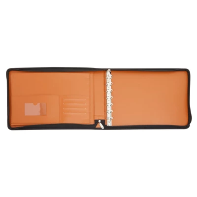 Stockroom Plus Brown 7 Ring Business Checkbook Binder With Zipper For Checks, PU Leather, 15 X 11 X 2 In 8 Stockroom Plus Brown 7 Ring Business Checkbook Binder With Zipper For Checks, PU Leather, 15 X 11 X 2 In - Image 6