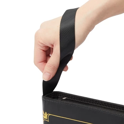 Bright Creations 9 Pocket Trading Card Binder With Removable Sleeves, Holds Up To 360 Cards, 14 X 11 In, Black & Gold Faux Leather 5 Bright Creations 9 Pocket Trading Card Binder With Removable Sleeves, Holds Up To 360 Cards, 14 X 11 In, Black & Gold Faux Leather - Image 3
