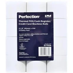 UNIVERSAL Single-Ply Thermal Paper Rolls 3 1/8" X 230 Ft White 10/Pack 35712