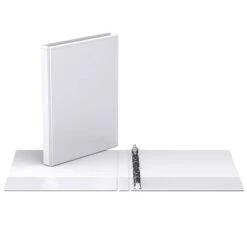 0.625" Premium Round Ring Binder 6pk Customizable View White - Easyview