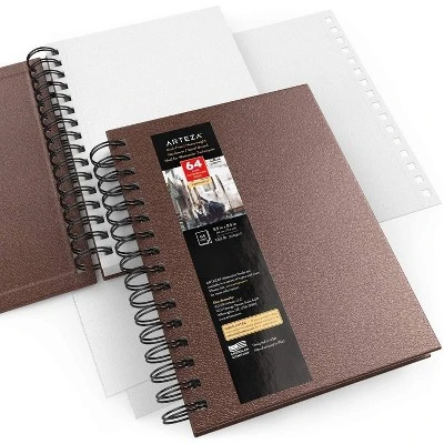 Arteza Watercolor Paper Pad, Spiral-Bound Hardcover, Brown, 5.5"x8.5" - 3 Pack 5 Arteza Watercolor Paper Pad, Spiral-Bound Hardcover, Brown, 5.5"x8.5" - 3 Pack - Image 3
