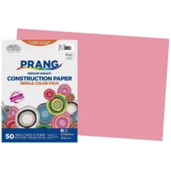 Prang 12" X 18" Construction Paper Pink 50 Sheets/Pack (P7007-0001)