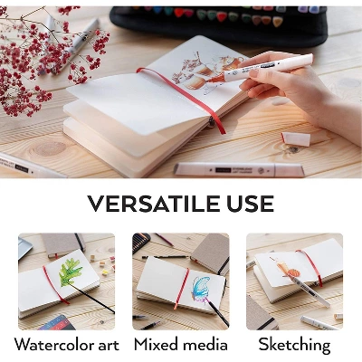 Arteza Watercolor Paper Pad, Beige Hardcover, 5.5"x5.5", 88 Pages - 3 Pack 6 Arteza Watercolor Paper Pad, Beige Hardcover, 5.5"x5.5", 88 Pages - 3 Pack - Image 4