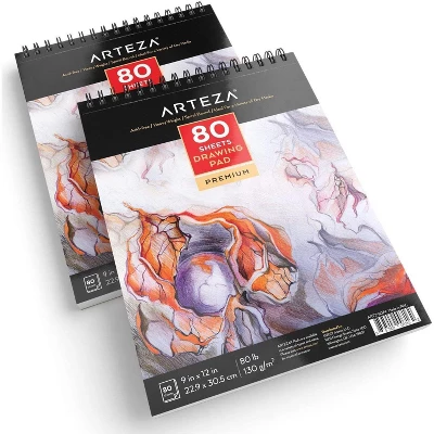 Arteza 9x12" Paper Pad For Drawing Or Sketching, 80 Pages (80lb/130g) 5 Arteza 9x12" Paper Pad For Drawing Or Sketching, 80 Pages (80lb/130g) - Image 3