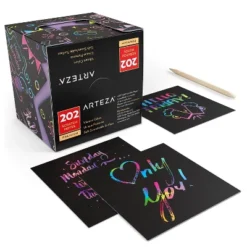 Arteza Scratch Notes, Rainbow - 202 Pack -Paper Supplies Store GUEST 78ac33d2 d653 416d a8e0 a6af9342f29d