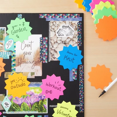 Juvale 120-Pack Bulletin Board Decorations, Blank Cutouts, Starburst Signs For Retail, Office Supplies, Sales, Poster Boards (6 Colors, 4x4 In) 3 Juvale 120-Pack Bulletin Board Decorations, Blank Cutouts, Starburst Signs For Retail, Office Supplies, Sales, Poster Boards (6 Colors, 4x4 In)