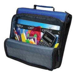Case It 2 Blue Zipper Binder With Laptop/Tablet Pocket LT-007BLU