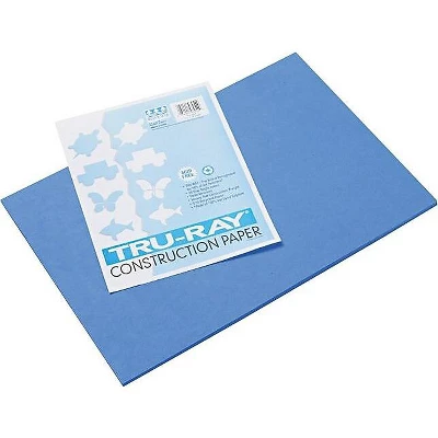 Pacon Tru-Ray 12" X 18" Construction Paper Blue 50 Sheets (P103054) 3 Pacon Tru-Ray 12" X 18" Construction Paper Blue 50 Sheets (P103054)