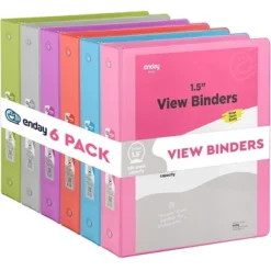 Enday 3-Ring View Binder With 2-Pockets - Multicolor 6 Pack -Paper Supplies Store GUEST 87b524c2 e9b4 4c94 a326 8eb9400739ed