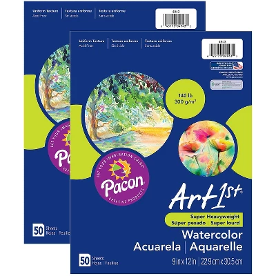 Art1st Super Heavyweight Watercolor Paper 9" X 12" 100 Sheets PAC4943-2 3 Art1st Super Heavyweight Watercolor Paper 9" X 12" 100 Sheets PAC4943-2