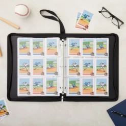 Bright Creations 9 Pocket Trading Card Binder With Removable Sleeves, Holds Up To 540 Cards, 14 X 11 In, Black & Gold Faux Leather -Paper Supplies Store GUEST 8c818218 442f 4dce 97cc 10cc6d655f7e