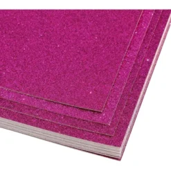 Bright Creations 24-Pack Glitter Cardstock Paper DIY Glitter Craft Paper, Dark Pink, 11" X 8.5"