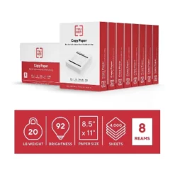 TRU RED 8.5" X 11" Copy Paper 20 Lbs. 92 Brightness 500 Sheets/Ream TR59702/4045