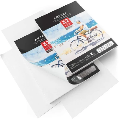 Arteza Watercolor Mixed Media Pad, Heavyweight Cold-Pressed Paper, 9"x12", 32 Sheets - 2 Pack 4 Arteza Watercolor Mixed Media Pad, Heavyweight Cold-Pressed Paper, 9"x12", 32 Sheets - 2 Pack - Image 2