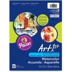 Pacon Watercolor Paper 90lb. 9"x11" 50SH/PK White 4925