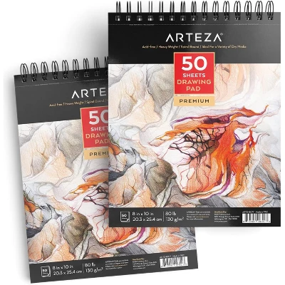 Arteza Paper Pad For Drawing Or Sketching, 8x10", 50 Sheets - 2 Pack 6 Arteza Paper Pad For Drawing Or Sketching, 8x10", 50 Sheets - 2 Pack - Image 4