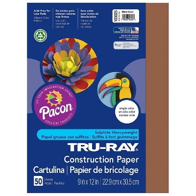 Pacon Tru-Ray 9" X 12" Construction Paper Warm Brown 50 Sheets/Pack 5 Packs (PAC103025-5) 3 Pacon Tru-Ray 9" X 12" Construction Paper Warm Brown 50 Sheets/Pack 5 Packs (PAC103025-5)