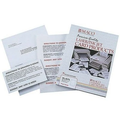 MACO Unruled Microperforated Laser/Ink Jet Index Cards 4 X 6 White 100/Box ML8575 4 MACO Unruled Microperforated Laser/Ink Jet Index Cards 4 X 6 White 100/Box ML8575 - Image 2