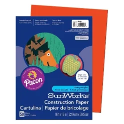 Pacon Prang Construction Paper Orange 9" X 12" 50 Sheets Per Pack 10 Packs (PAC6603-10)