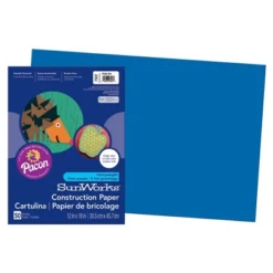 Prang® Construction Paper, Bright Blue, 12" X 18", 50 Sheets Per Pack, 5 Packs