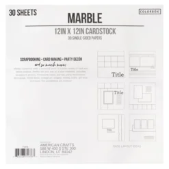 Colorbok 78lb Single-Sided Printed Cardstock 12"X12" 30/Pkg-Marble
