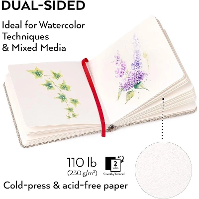 Arteza Watercolor Paper Pad, Beige Hardcover, 5.5"x5.5", 88 Pages - 3 Pack 5 Arteza Watercolor Paper Pad, Beige Hardcover, 5.5"x5.5", 88 Pages - 3 Pack - Image 3