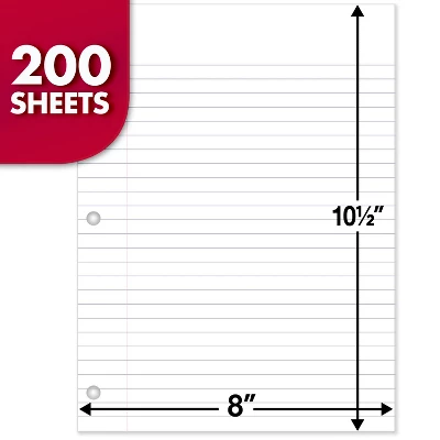 Mead Notebook Filler Paper, Wide Ruled, 200 Sheets Per Pack, 3 Packs 3 Mead Notebook Filler Paper, Wide Ruled, 200 Sheets Per Pack, 3 Packs - Image 2