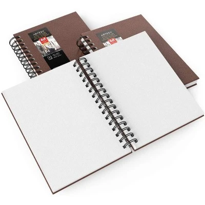 Arteza Watercolor Paper Pad, Spiral-Bound Hardcover, Brown, 5.5"x8.5" - 3 Pack 4 Arteza Watercolor Paper Pad, Spiral-Bound Hardcover, Brown, 5.5"x8.5" - 3 Pack - Image 2