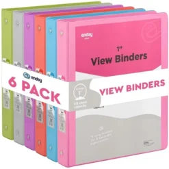 Enday 3-Ring View Binder With 2-Pockets - Multicolor 6 Pack -Paper Supplies Store GUEST b5b2145e 9024 41db a867 9bfe001220fc