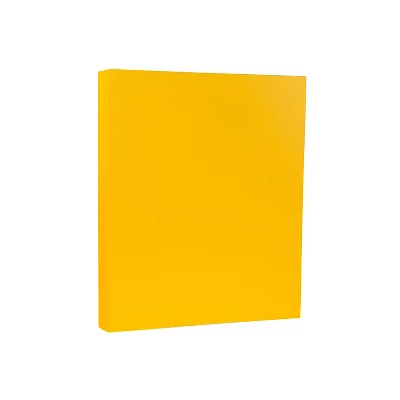 JAM Paper 80 Lb. Cardstock Paper 8.5" X 11" Sunflower Yellow 250 Sheets/Ream (16729203B)